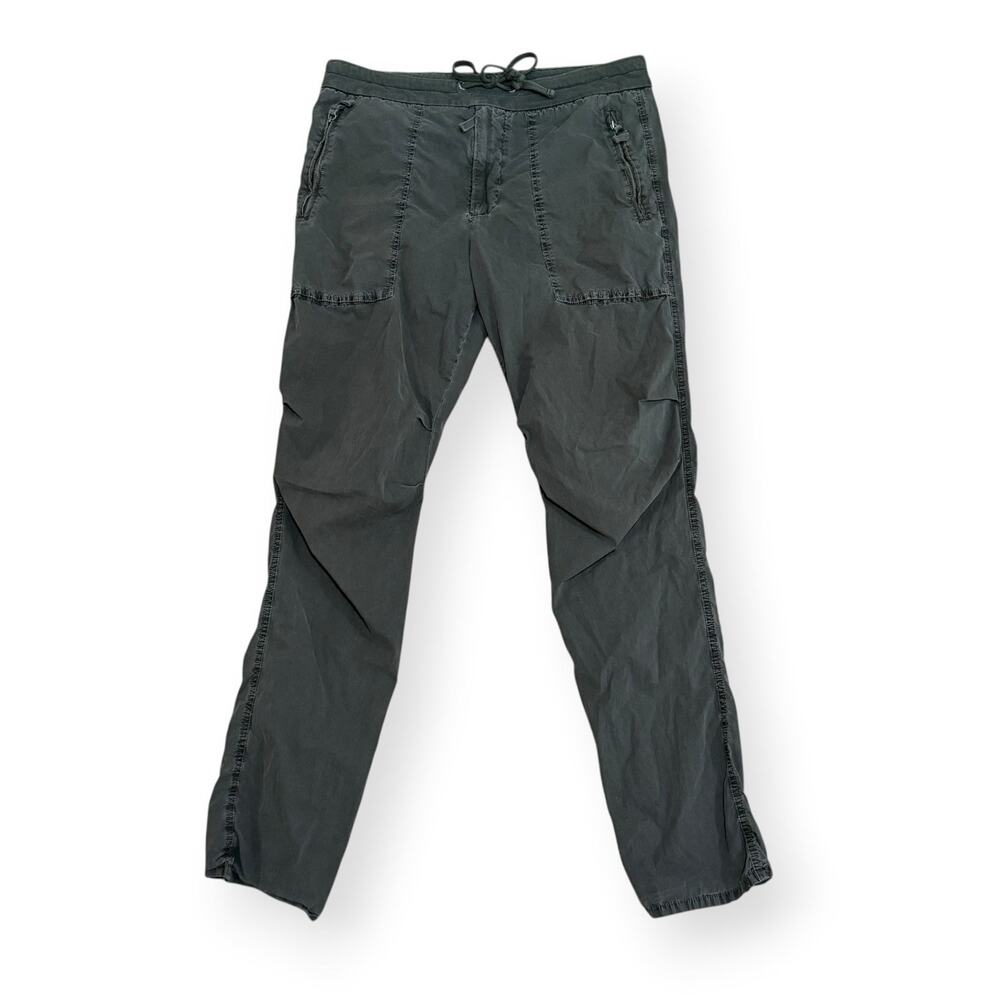 James Perse Stretch Poplin Drawstring Cargo Pants Size 2/M Green Gray MSPS1333